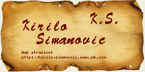 Kirilo Simanović vizit kartica